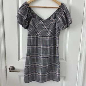 Altar'd State | Cottagecore Baby Doll Style Dress Plaid Puff Sleeves Sz M